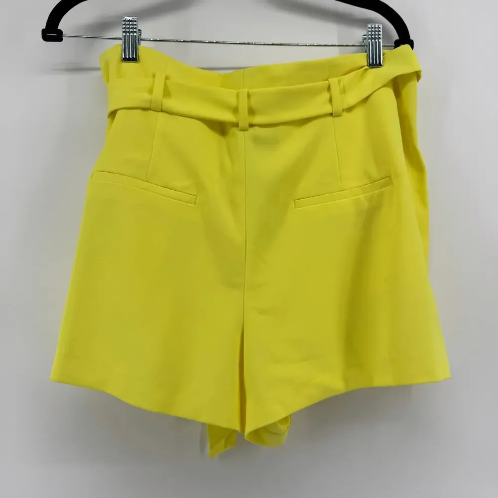 Alice + Olivia Steffie Belted Pleated Crepe Shorts Womens Size 14 NWT Bright - Picture 4 of 10